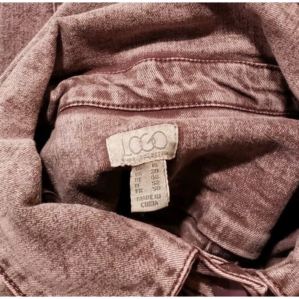 LOGO by Lori Goldstein Pink Jean Jacket - Picture 3 of 5